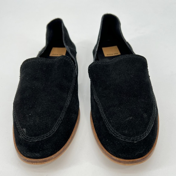 Dolce Vita Perrie Black Suede Loafers Women's 9.5 Slip On Pointed Toe Casual - Picture 3 of 8